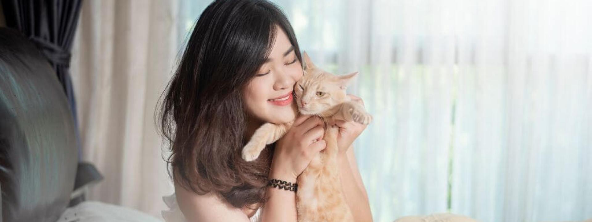An owner loving on their cat